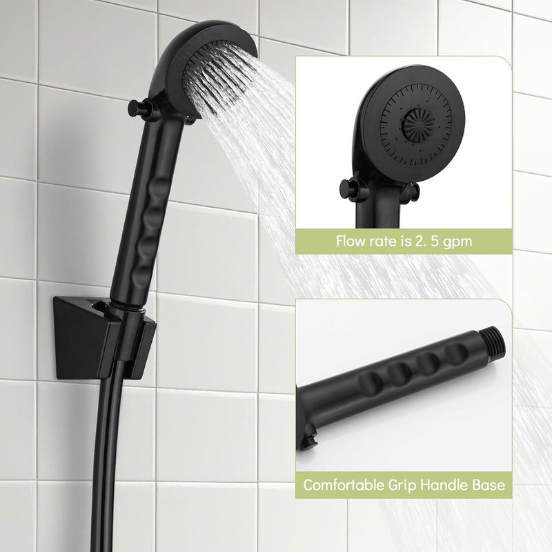 gcbcrit RV Shower Faucet with Hose and Head, RV Outdoor Shower Kits, RV Tub Faucet with Shower Diverter Outdoor Shower Kit Fits for RV/Campers,Travel Trailer,Motorhome (Bathtub Faucet Kit, Black) - Image 5